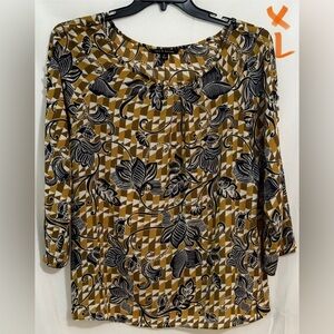 Zac & Rachel Multicolored 3/4 Sleeve Blouse